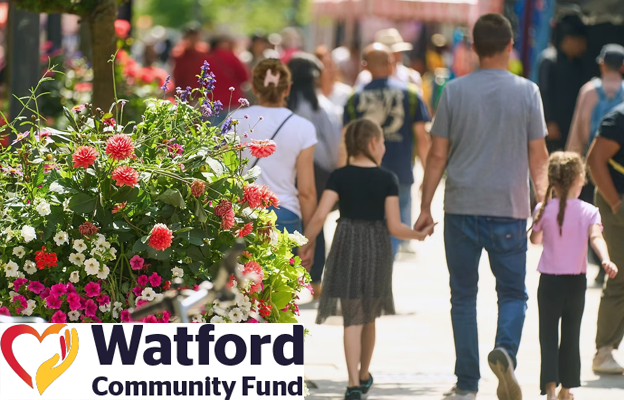 A family walking in Watford Town Centre
