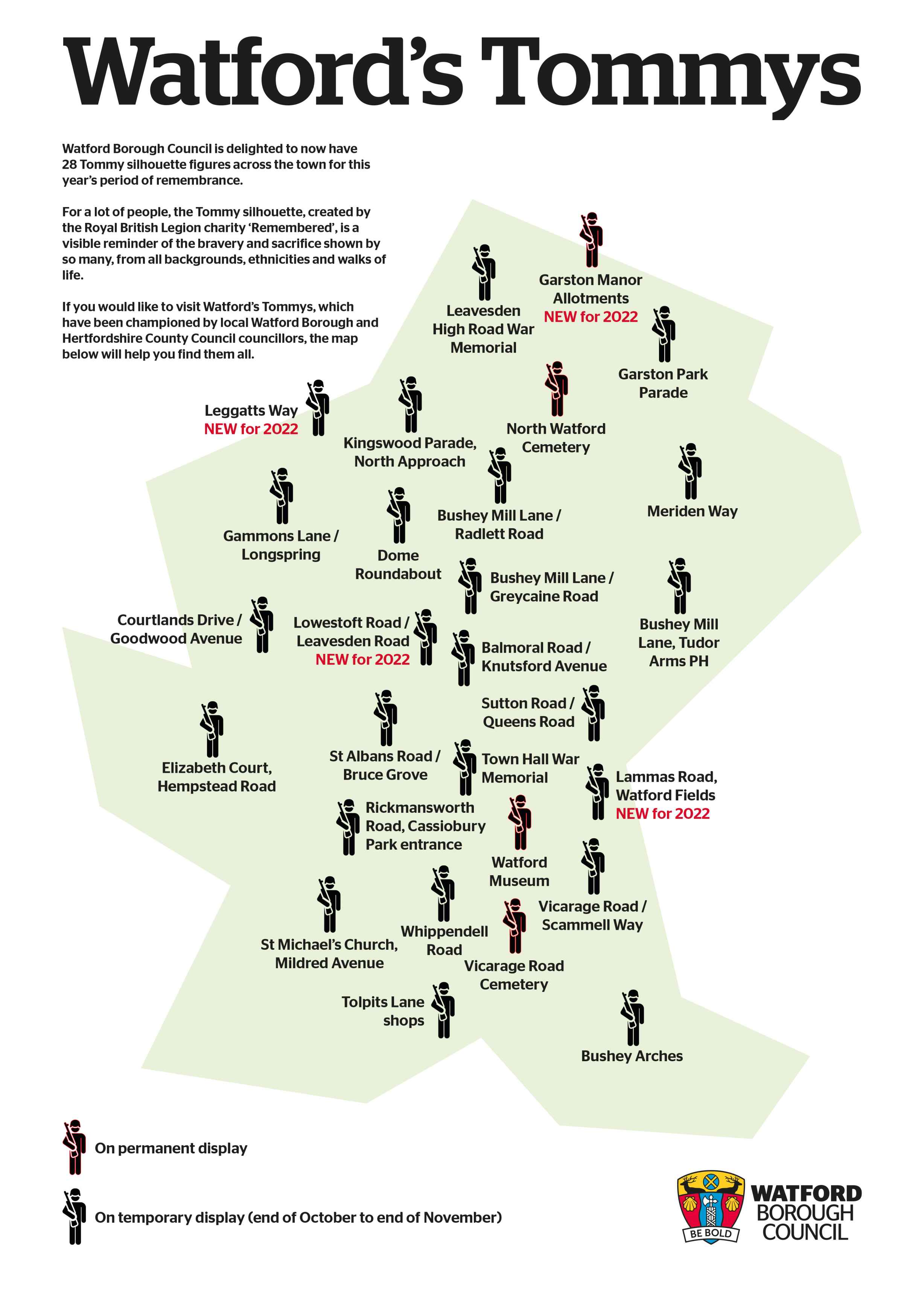 Location of '‘Tommy’ silhouettes. Also described as silhouette figures of First World War soldiers