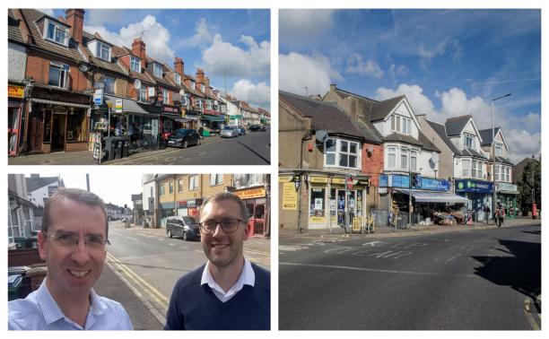 Whippendell road with mayor and cllr stotesbury